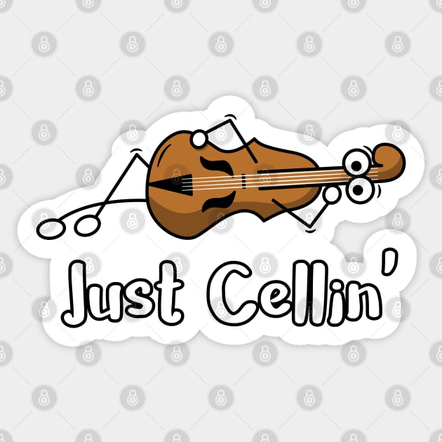 Just Cellin' Funny Cello Pun Sticker by imotvoksim